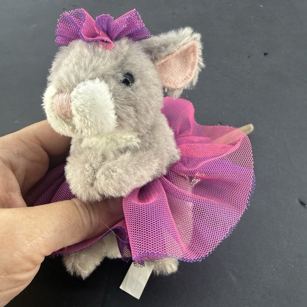 Douglas Toys TIPPY TOE Gray Mouse 5" Plush Ballerina Purple Tutu 2016